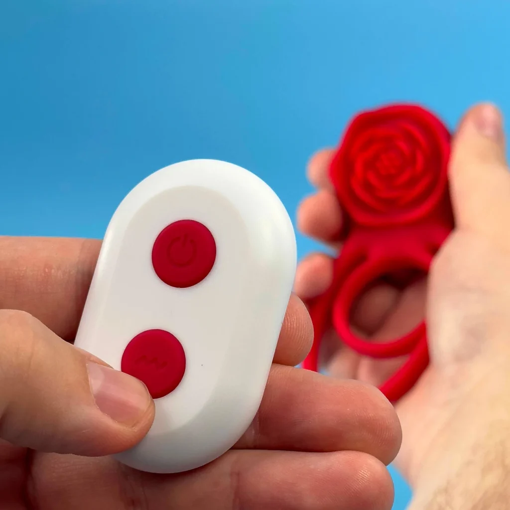 Passion Flower Rose Vibrating Cock Ring Remote-control