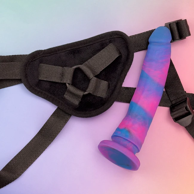 Soft Touch Harness and 8 inch Dildo Set