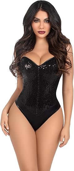 Leg Avenue Sequin Bodysuit - best sparkly roleplay bodysuits - provocative confidence